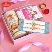 Buy Set of 2 Fancy Rakhi Online - Savory Crunchy Mathis Butter Cookies with Set of Two Fancy Rakhis
