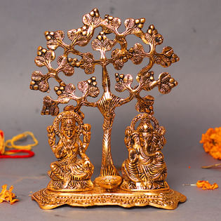Laxmi Ganesha Metal Idol