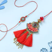 Scarlet Radiance Bhaiya Bhabhi Rakhi Set