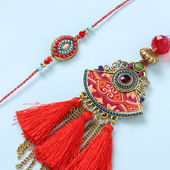 Scarlet Radiance Bhaiya Bhabhi Rakhi Set