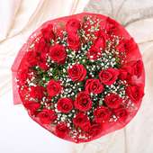 Bunch of 30 Red Roses for Valentines Day Gift