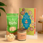 Send Scented Candle With Cashew N Diwali Greeting Card Online