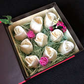 Scented White N Pink Soap Bouquet