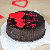 Choco truffle cake with 3 hearts for valentine