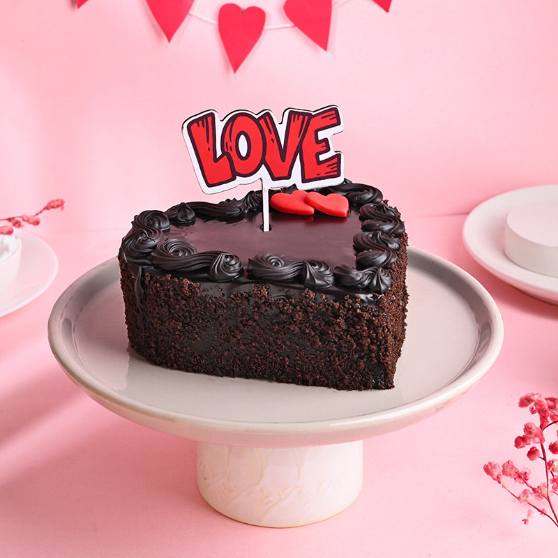 Heart Chocolate Cake Online From FlowerAura