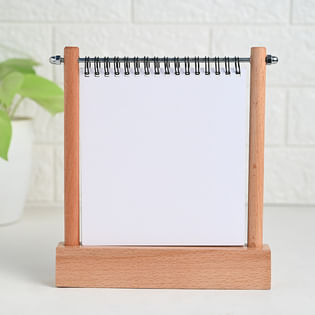 side View of Calendar with Crafty Wooden Holder