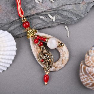 Sea Shell Lumba Rakhi For Bhaiya Bhabhi