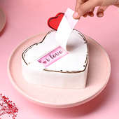 Secret Love Message Heart Vanilla Cake
