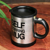 Side view of Self Stirring Mug: coffee mugs online