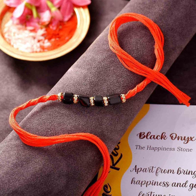 Semi Precious Black Onyx Rakhi
