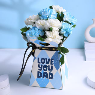Serene Carnations With Fathers Day Truffle Cake