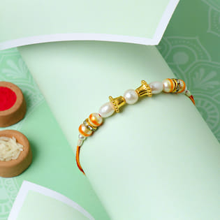 Single Serene Pearl Designer Rakhi for Brothers