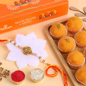 Serene Pearl Rakhi With Motichoor Ladoo