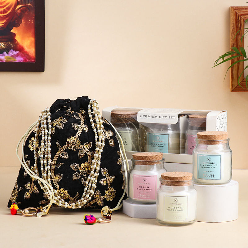 Serene Potli Bag And Candle Combo