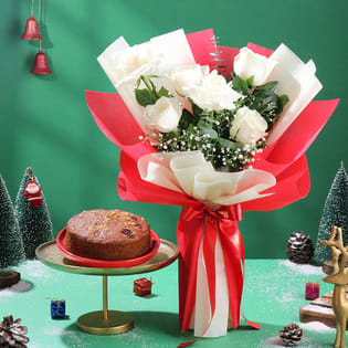 Serene Roses With Plum Cake