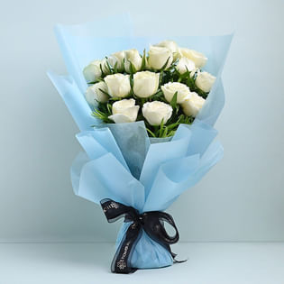 Serene White Rose Bouquet