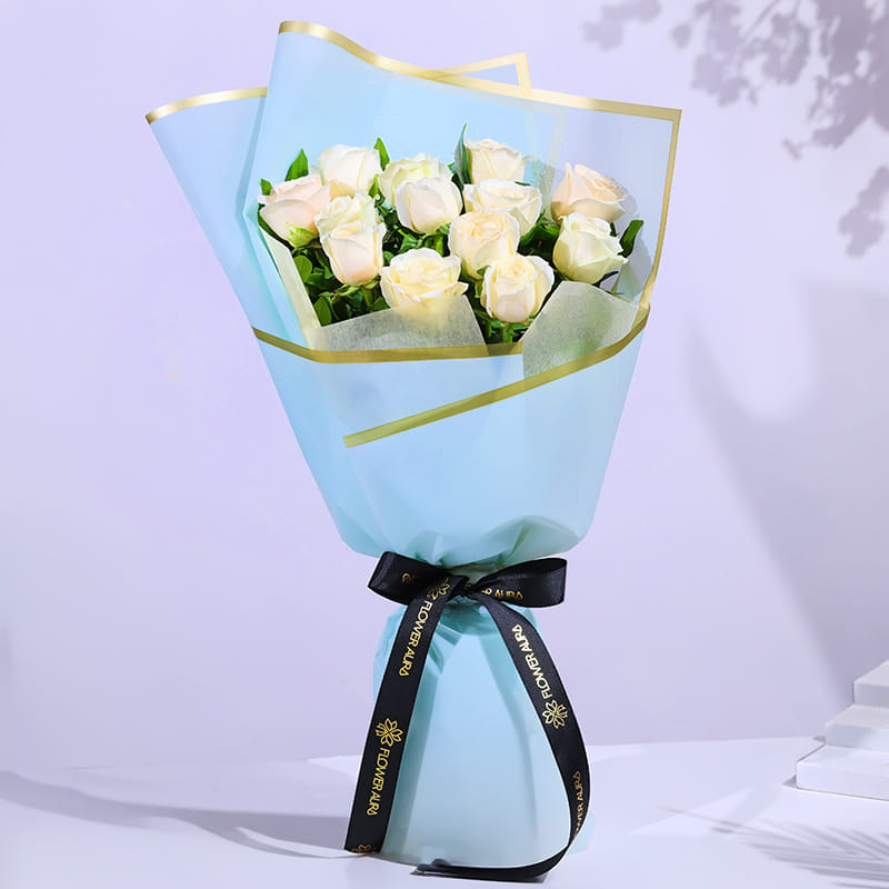 Serene White Rose Bouquet