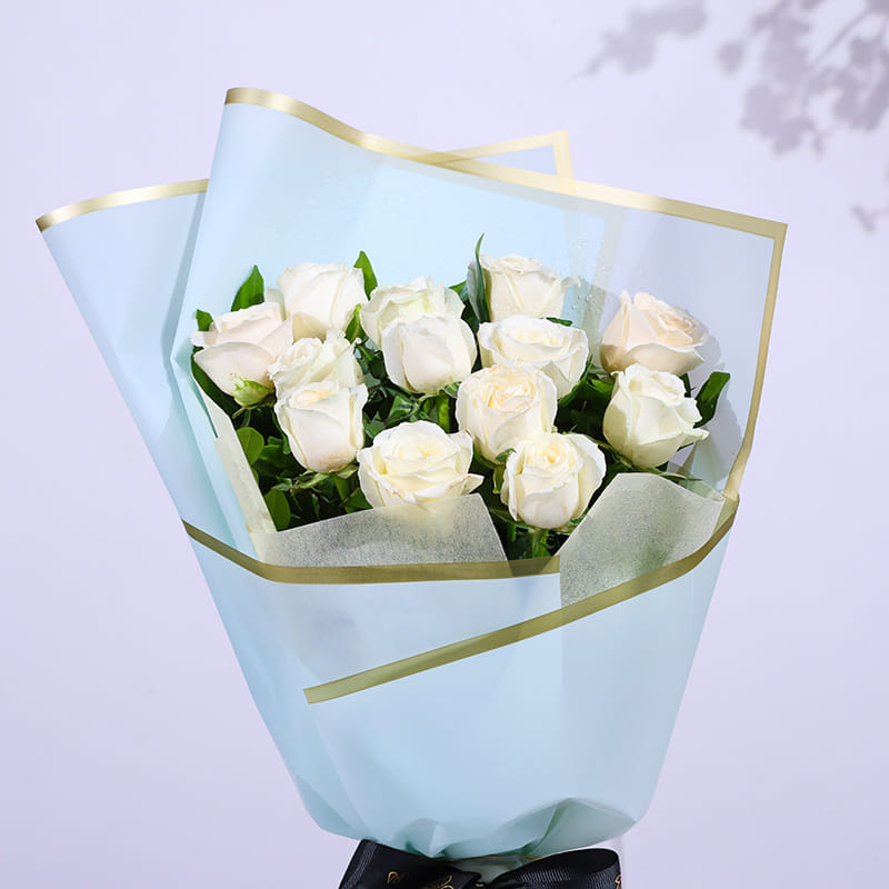 Serene White Rose Bouquet