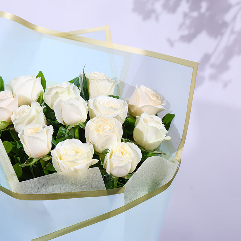 Serene White Rose Bouquet