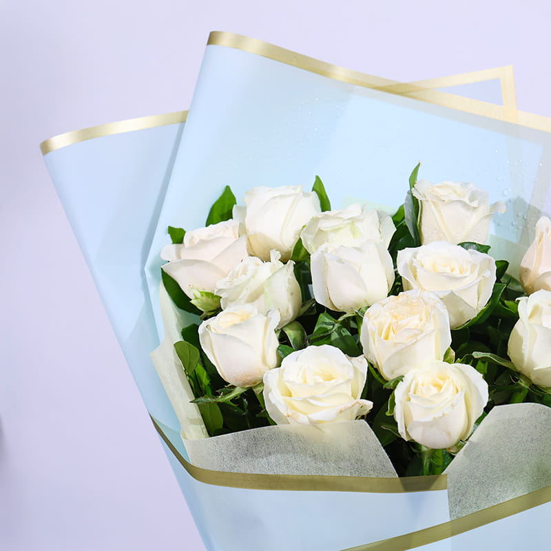 Serene White Rose Bouquet