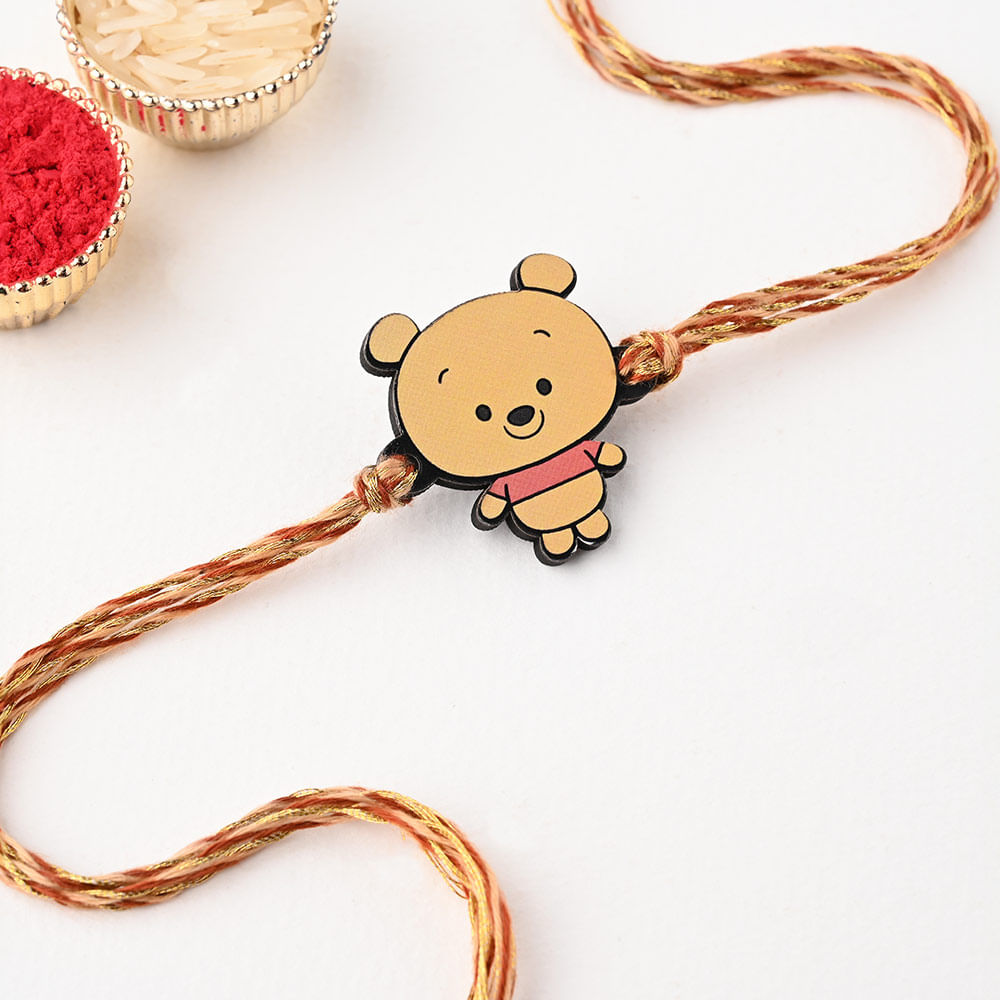 Happy Pooh Face Kids Rakhi