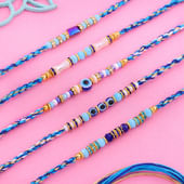 Set Of 5 Charmed Protection Rakhi Set