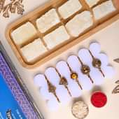 Set Of 5 Stunning Rakhis With Kesar Petha