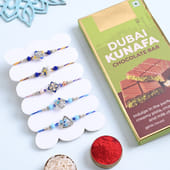 Set Of Five Designer Rakhis N Kunafa Chocolate