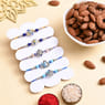 Set Of Five Designer Rakhis With Almonds