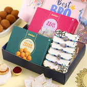 Set Of Five Divine Rakhis N Sweets Hamper