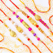 Set of Five Ethnic Colorful Beads Rakhis