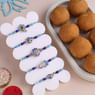 Set Of Five Silver Charm Rakhis With Besan Ladoo