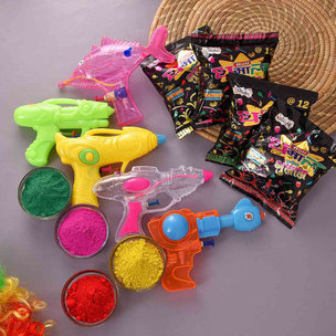 Set Of Five Water Gun And Four Gulal combo for Holi