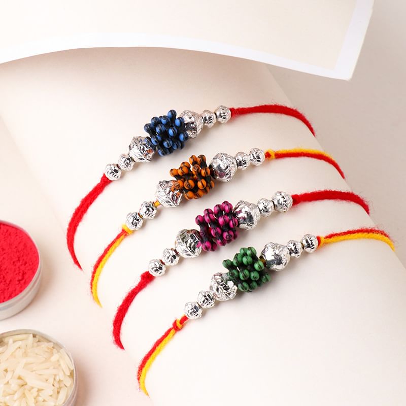 Colourful Beads Rakhi Set of 4