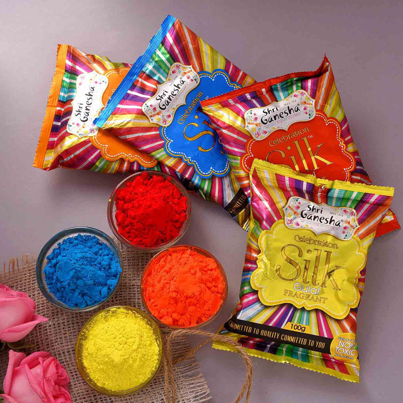 Set Of Four Fragrant Holi Gulaal