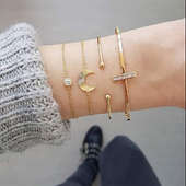 Set of Four Gold Shine Bracelets