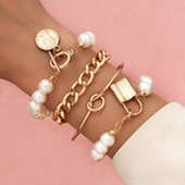Set of Four Pearl Style Bracelets