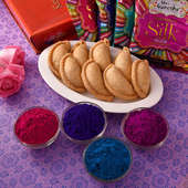 Set Of Four Silk Gulaal Gift Box for Holi