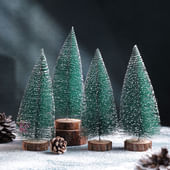 Set Of Four Snowy Christmas Trees