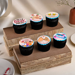 Set Of Six Bffs Chocolate Cup Cakes