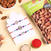 Set Of Three Designer Rakhis With Almonds