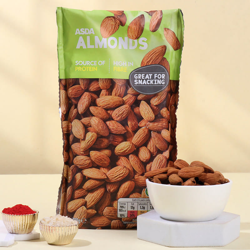 Set Of Three Designer Rakhis With Almonds