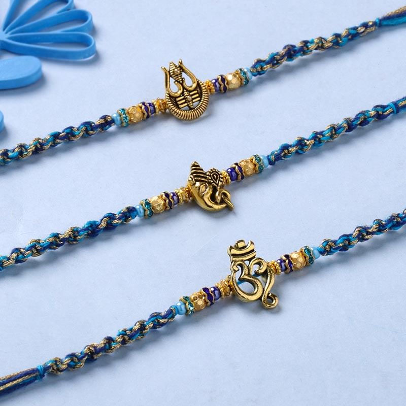 Set Of Three Sacred Motifs Rakhi