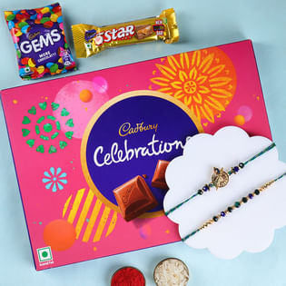 Set Of Two Antique Colourful Rakhi N Sweets