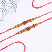 Set Of Two Beaded Rudraksha Rakhis