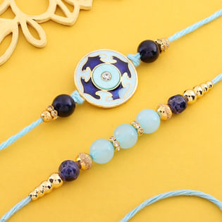 Set Of Two Blue Pearl Grace Rakhis