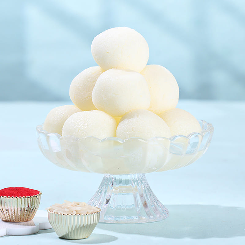 Set Of Two Divine Rakhis With Rasgullas