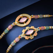 Set Of Two Elegant Twinstone Rakhis
