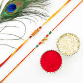 Set Of Two Embellished Beads Rakhi-Canada