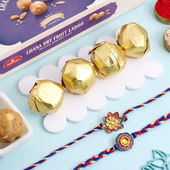 Set Of Two Fancy Rakhi Duo With Chana Ladoos